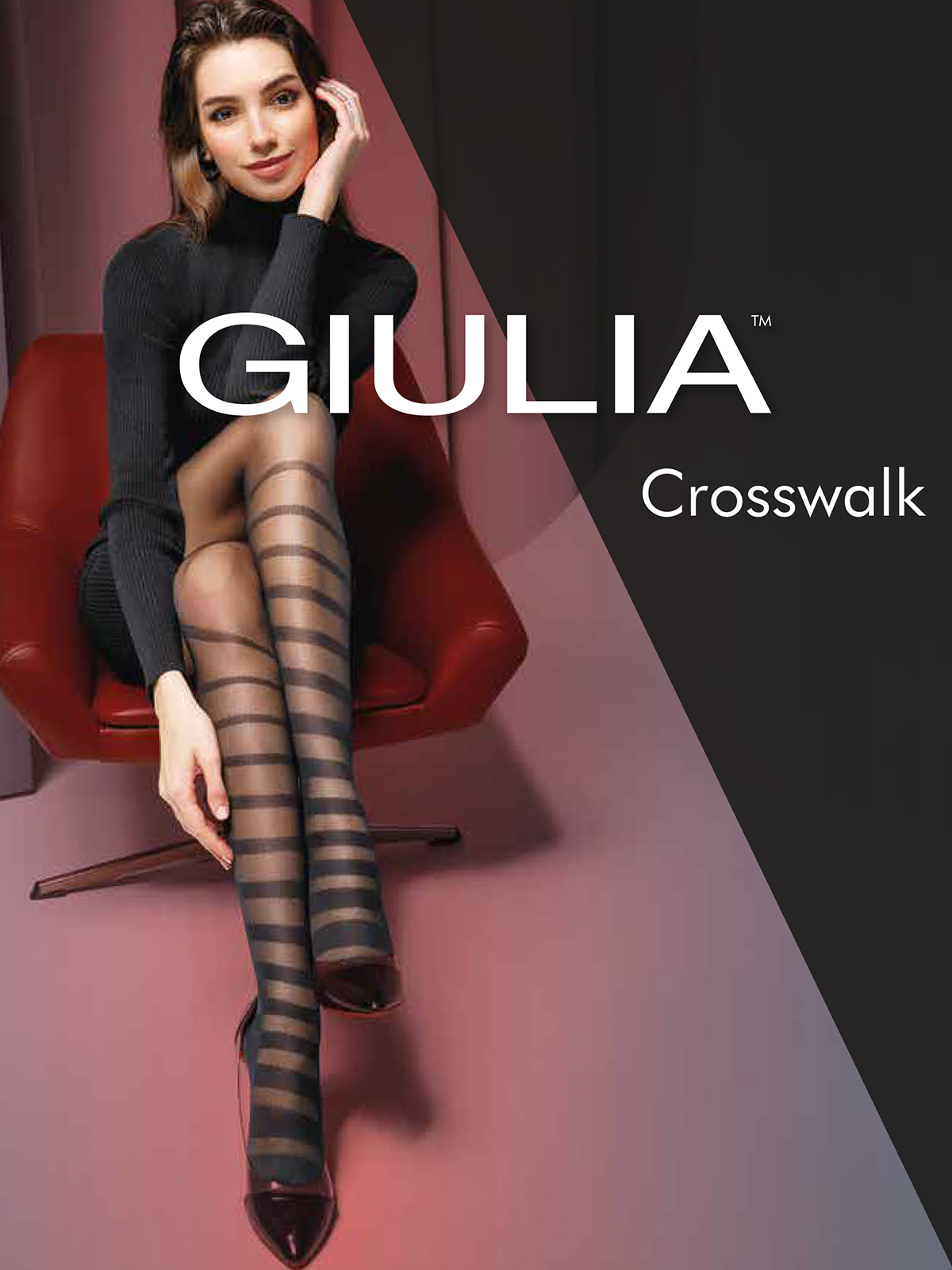 Колготки с рисунком в полоску Giulia Crosswalk 03 20den